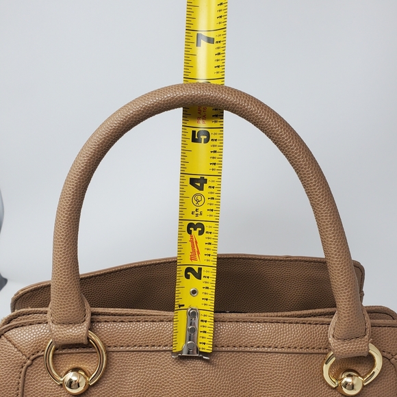 LuLu Guinness Tan Multipocket Handbag with Gold Accents - Picture 10 of 15